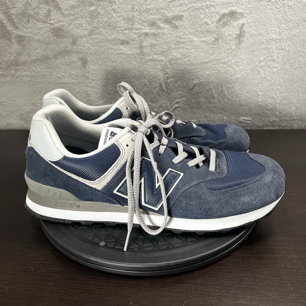 New Balance 574 Classic Mens Size 13D Blue Suede Lace Up Casual Athletic Sneaker